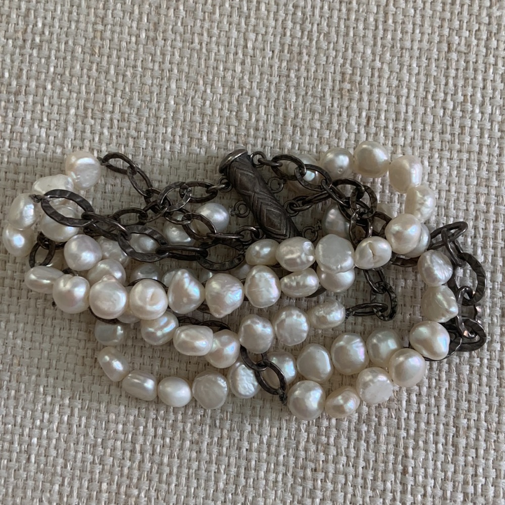 Silpada Sterling Silver and Pearl Bracelet - Picture 2 of 5